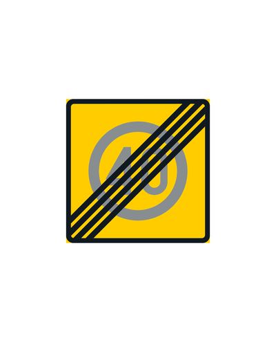 C35 Nopeusrajoitusalue Päättyy 50, alumiini (R2 kalvo / ELY-kiinnitys)